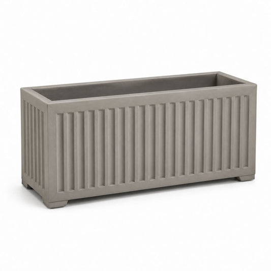 Fioriera rettangolare da esterno grigio tortora in composito di fibra di vetro 80 x 40 x 40 cm