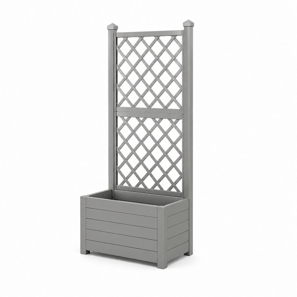 Fioriera con griglia per rampicanti grigia in polipropilene 100 x 43 x 142 cm