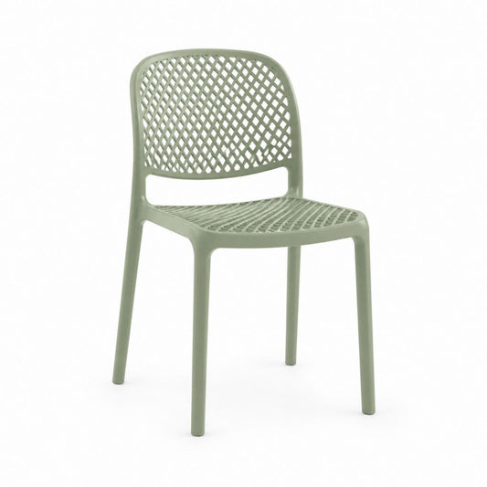Sedia da giardino impilabile verde in polipropilene 43 x 55 x 82 cm
